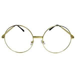 6021 | Gold Oversize Round Clear Lens Glasses